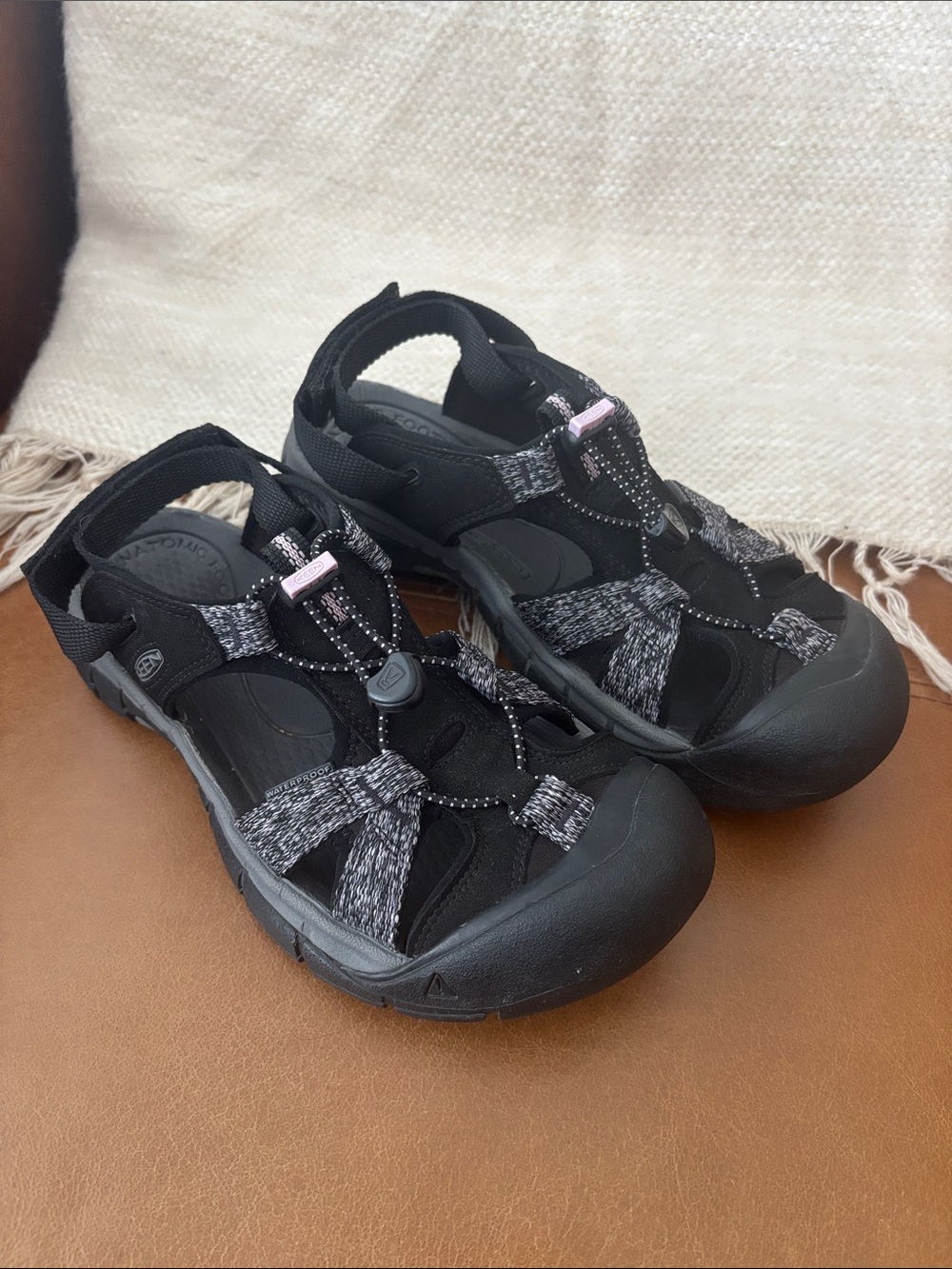 Keen Black and Grey Closed-Toe Outdoor Sandals